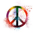 Antiwar peace pacifism colorful sign splash grunge style poster design. Eps 10 vector illustration. Royalty Free Stock Photo